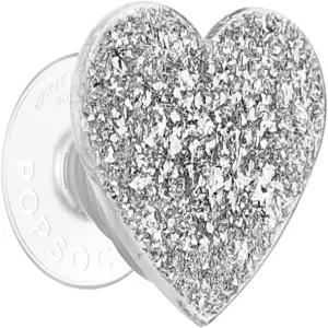 휴대폰 그립용 팝소켓 스왑 가능 팝탑 또는 MagSafe 베이스와 호환 색종이 하트 실버 지글