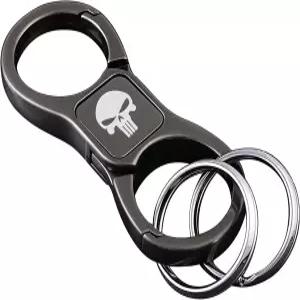 키 링 2개 탈부착 가능한 아연 합금 체인 정리함 남녀용 해골 디자인이 포함된 IZAKEE 1 PC 퀵 릴리스