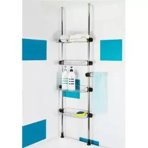 욕실수납 갤러리 기둥식 욕조위 선반 400 -4단