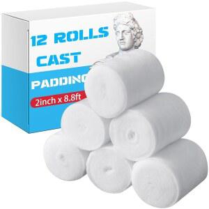 누안추 6롤 팅 패딩 부드러운 개별 팩 할로윈 랩 붕대 아트 프로젝트 바디 트 마스크 제작 취미 공예 2인치 X 8 8피트 를 위해 석고 천 거즈 붕대와 함께 사용하세요