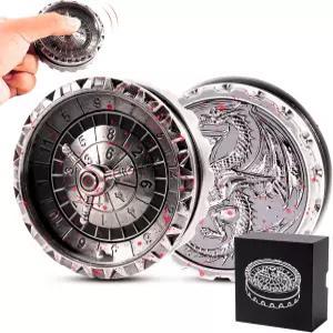 프로고드 룰렛 주사위 스피너 ？ 3D 릴가 있는 금속 DND 1개 롤링 게임용 멋진 선물 상자가 기계식 D12 혈흔