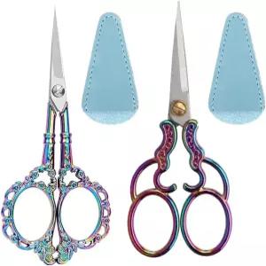 작고 날카로운 가위5인치 정밀 가위 커버 포함3팩 재봉 자수 제작 스테인리스 스틸 색상A