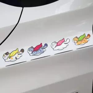 차량 흠집 스크래치 슈퍼맨 고양이 스티커 방지 예방 커버 자동차 꾸미기 관리 스티커커 튜닝