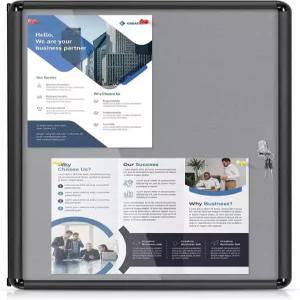 에버서플라이 밀폐형 게시판 2418인치 잠금식 펠트형 오피스 스쿨 홈 광고용 변조 및 파손 방지 블랙