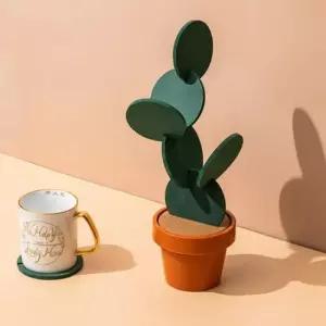 귀여운티코스터 선인장 EVA 티 코스터 컵받침 세트