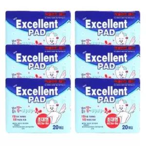 강아지실내배변 강아지 아몬스 초대형 패드 화장실 배변패드 20매 6P
