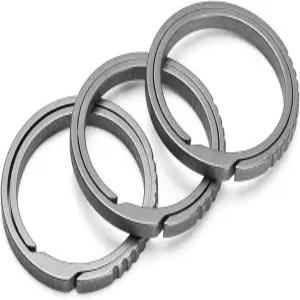 FEGVE 소형 티타늄 사이드 푸시 키 체인 링 남녀용 이지 오픈 086인치3pcs