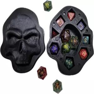 JPONGC 해골 홀더 블랙 단검 주사위 던전 앤 드래곤즈 RPG 테이블탑 롤플레잉 게임 감옥 DD 랜덤 7PCS D20