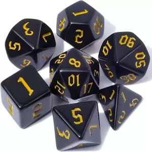 던전 앤 드래곤즈 RPG MTG 롤플레잉 테이블 게임용 주사위 가방이 포함된 CiaraQ DND 다면체 세트 블랙골드