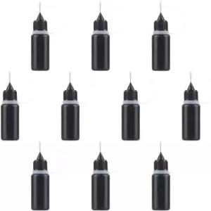 조양이 10팩 10ml 정밀 팁 어플리케이터 병 페인트에폭시 DIY 공예 및 모델 제작을 위한 금속 바늘 팁이