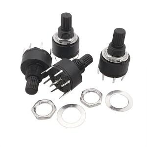 SR16 플라스틱 로터리 밴드 스위치, 1 극 5 68 위치 2 34 핸들 길이 15mm 축 원형 개, 개