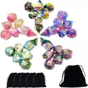 스마트딜스프로 5 7 다면체 주사위 세트와 DND RPG MTG 던전 및 드래곤 테이블 보드 롤 플레이 게임 D4 D8