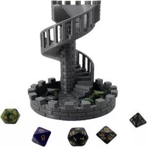 JPONGC 주사위 나선형 계단 캐슬 타워 던전 앤 드래곤즈 RPG 테이블탑 롤플레잉 게임 감옥 DD 랜덤 7PCS