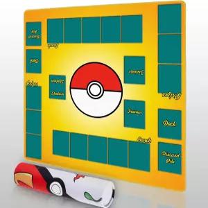 트레이딩 카드 게임을 위한 비오 플레이 매트 구역을 포함한 게임 플레이를 튜브가 있는 스티치 매트를