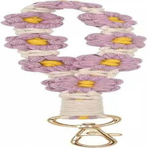 모이돌로 보호 마크라메 귀여운 열쇠고리 손목시계 수제 꽃목걸이용 여성용 체인