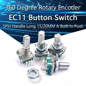 1-10PCS 20 위치 360도 회전식 엔코더 EC11 푸시 버튼 포함 5핀 핸들 길이 1520MM 내장형