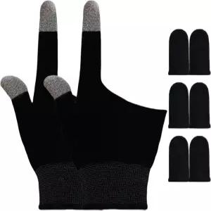 땀에 젖은 손을 위한 PIRQ 터치스크린 장갑 03mm 초박형 은섬유 땀 방지 통기성 두 손가락엄지 및 인덱스