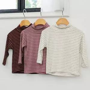유아티셔츠아동티셔츠 어린이 주니어 기본 목 폴라 티셔츠 터틀 스트라이프