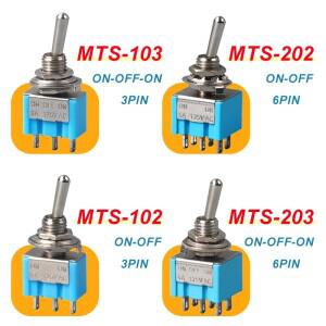 10Pcs MTS102 103 202 203 36Pin 토글 스위치 ON-ONON-OFF-ON 솔더 터미널이있는 자동차 트럭 용 미니 로커