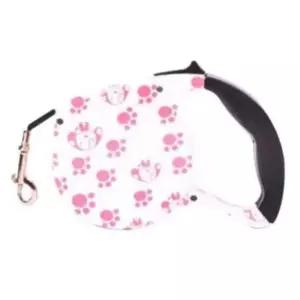 [반려] 애견리드줄 핑크발바닥 강아지자동줄 산책리드줄