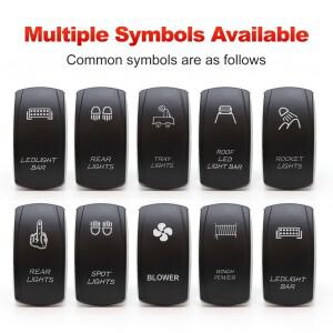 FILN 12V 24V 트럭 SPST 스위치 칼링 방수 5핀 ON OFF 마린 자동차 보트 로커 듀얼 LED 라이트 바 포함