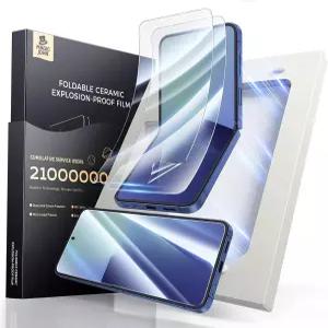 삼성 갤럭시 Z 플립 6 스크린 프로텍터 HD 클리어 유연한 PET 내부 필름 초박형 자동 정렬 프레임 긁힘