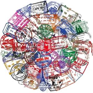 YUISLE 50 PCS 레트로 스탬프 소인 여행 스티커 가방용 빈티지 여권 데칼 물병 노트북 스케이트보드 방수