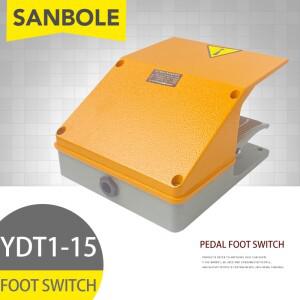 더블 트레드 YDT1-15 풋 스위치 페달 실버 접촉 알루미늄 쉘, 회색 피트 기계 도구 액세서리