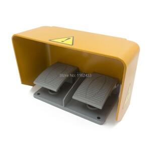 YDT1-18 알루미늄 케이스 더블 페달 풋 스위치, 실버 접촉 트레들