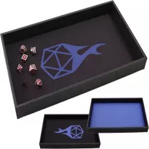 위조된 주사위 Co 트레이 14 양면 및 탈착식 네오프렌 롤링 매트 모든 또는 보드 게임 DD 패스파인더