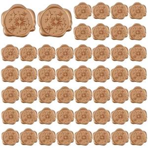 50개의 앤티크 골드 왁스 씰 스티커 셀프 접착 스타 결혼 초대장용 스탬프 봉투 파티 크리스마스 선물 포장