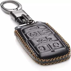 비토데코 정품 가죽 스마트 키 포브 케이스 커버 프로텍터는 RAM 1500 2500 3500 2019 2026 6 버튼 블랙과