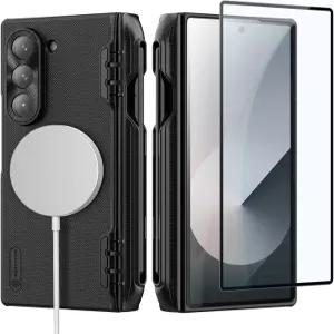 갤럭시 Z 폴드 6 케이스용 닐킨 마그네틱 S 펜 홀더 힌지 보호 Magsafe와 호환 내장 스크린 프로텍터 삼성