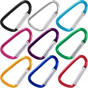 HINZIC 9pcs 아연 합금 열쇠고리 클립 D자형 스프링 스냅 후크 버클 헤비 듀티 배낭 로프 캠핑 낚시 여행용