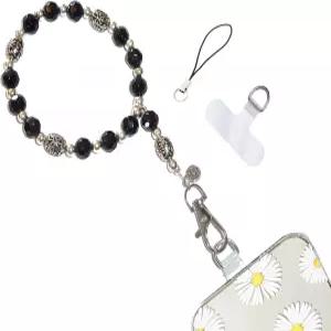 숨겨진 속이 빈 구슬 휴대폰 매력 손목 스트랩 테더 탭 보호대 손떨림 방지 손잡이는 대부분의 케이스와