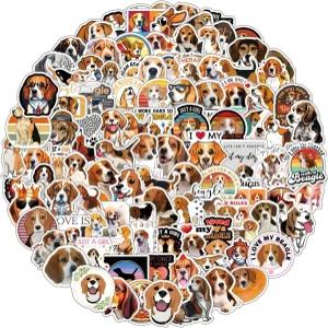 123Pcs 비글 스티커 팩 물병 노트북 휴대폰 스케이트보드 스크랩북 파티 용품 팬을 위한 뷰티 비닐 방수