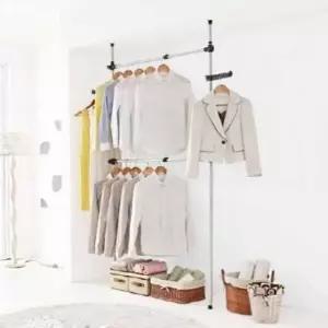 25mm 고정식 행거 2단 바지걸이행거 스탠드옷걸이 스탠딩옷걸이