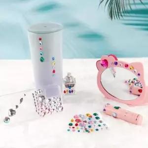 보석 혼합스티커 10매입 비즈스티커 보석스티커 꾸미기스티커 하트스티커 물방울스티커