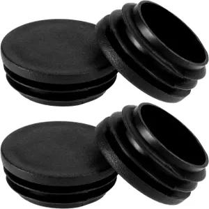 PCS 원형 플라스틱 플러그 4개 112인치 검은색 파이프 튜브 엔드 캡 및 금속 튜브용 글라이드 인서트 가구