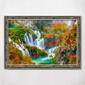 그림퍼즐 1000피스 직소퍼즐 폭포 + 앤틱카키 (액자세트)