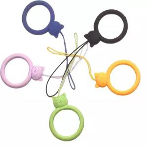 ZvveIIa 핑거 랜야드 실리콘 휴대폰 스트랩 케이스용 홀더 미끄럼 방지 손목 보호 열쇠고리 미니