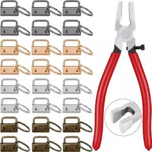 키 체인 랜야드 및 손목시계 제작 용품용 유리 러닝 플라이어가 있는 포브 하드웨어 40세트 1인치