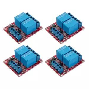 고립된 옵토커플러가 있는 hiBCTR 4PCS DC 12V 2 채널 릴레이 모듈은 고레벨 및 저레벨 HL 레벨 트리거