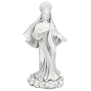 아티스트 에블린 마이어스 하틀리의 무조건적인 사랑의 성모 마리아, 8인치, 미디엄, 화이트 디자인 토스카노 축복의 마리아상