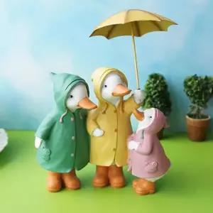 인테리어미니소품 개구리 우비 오리 가족 테이블 선반 소품 장식인형 1P