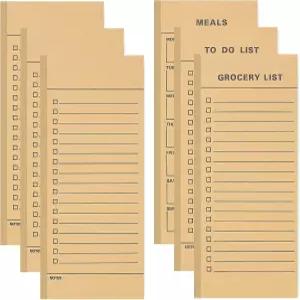 냉장고용 Utron 6팩 빈티지 마그네틱 메모장 50페이지책 식료품 목록 자석 패드 디자인 할 일