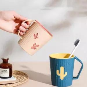 양치컵세트 춤추는 선인장 욕실 양치컵 거꾸로 칫솔꽂이 욕실컵