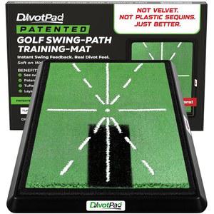 실내, 실외, 가정, 뒷마당 또는 치핑 연습을 위한 디봇패드 특허 골프 타격 매트, 스윙 트레이너 및 경로 추적기 교육 보조 도구, 남녀 선물, 교체 패드 포함