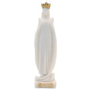 마을 선물 수입업자 5인치 아일랜드 노크의 성모상 | 금색 왕관과 흰색 로브를 쓴 축복받은 어머니상 가톨릭 가정 헌정 장식