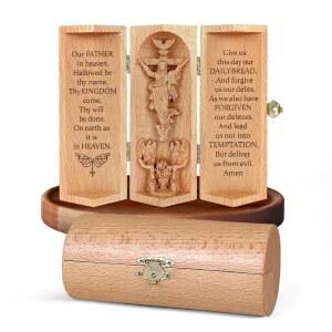 정신 기독교 장식, 가톨릭 목조 조각, 남성을 위한 선물, 상, 성모 마리아, 가정 장식 의 열린 나무 원통 조각